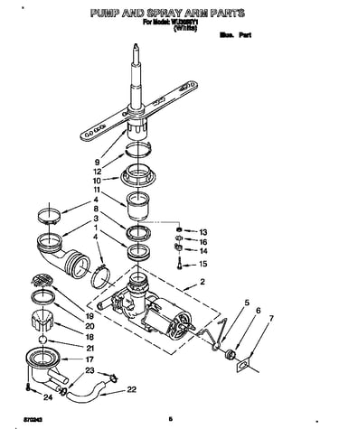 Pump and spray arm