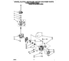 Whirlpool LST9245BZ0 brake, clutch, gearcase, motor and pump diagram