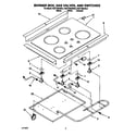 KitchenAid KGCT305AWH2 burner box, gas valves, and switches diagram