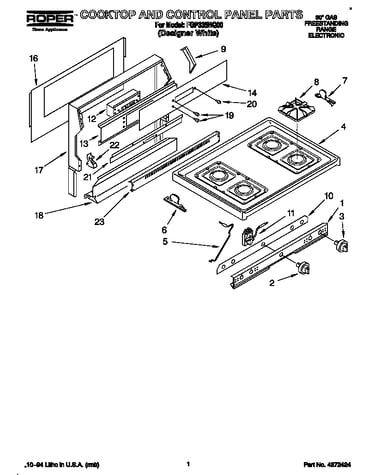 Cooktop and control panel