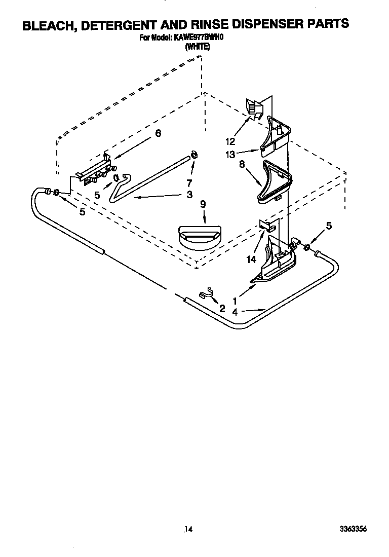 Bleach, detergent and rinse dispenser