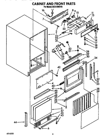 Cabinet and front