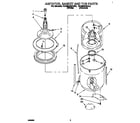 Roper RAM5243AL0 agitator, basket and tub diagram