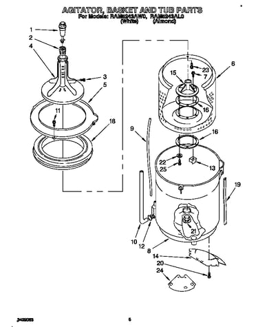 Agitator, basket and tub