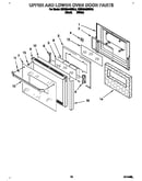Upper and lower oven door