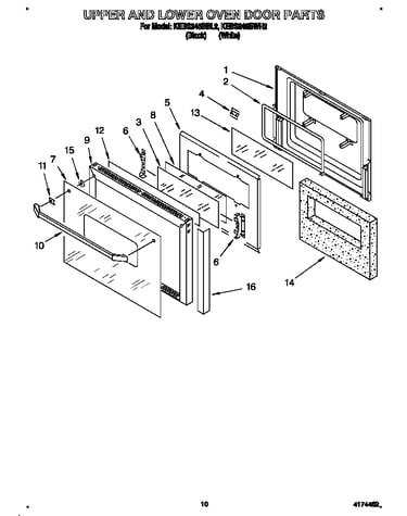 Upper and lower oven door