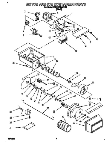 Motor and ice container
