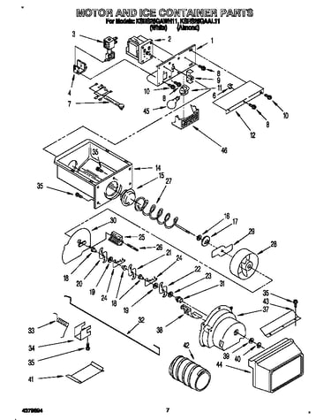 Motor and ice container