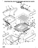 Evaporator, ice cutter grid and water