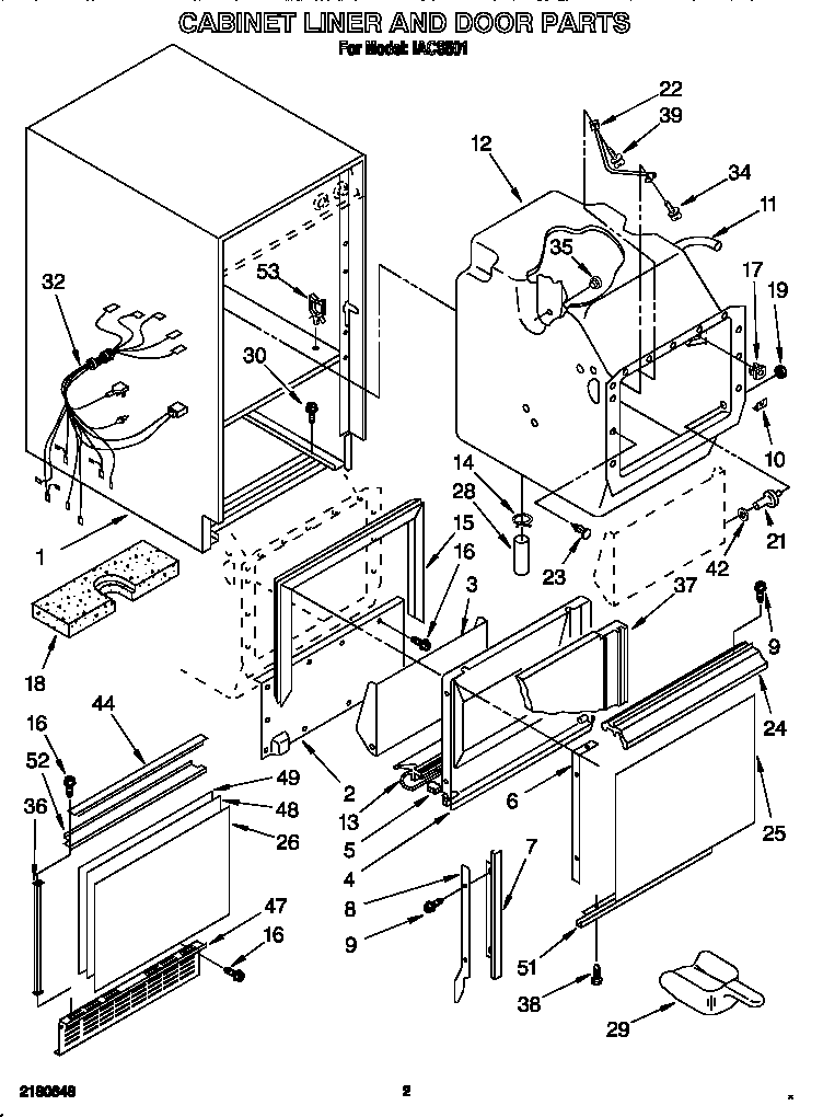 Cabinet liner and door