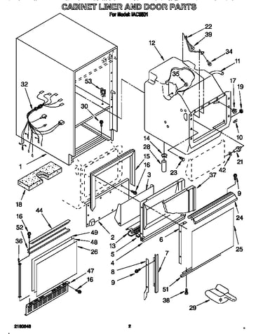 Cabinet liner and door
