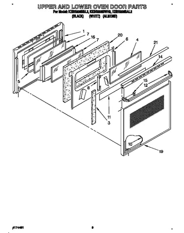 Upper and lower oven door