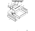KitchenAid KEDS207YAL0 utility drawer and rail diagram
