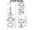 Whirlpool LBR6233AW0 agitator, basket and tub diagram