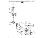 KitchenAid KAWE768BAL1 brake, clutch, gearcase, motor and pump diagram