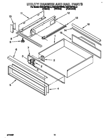 Utility drawer and rail