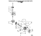 KitchenAid KAWE870BWH1 brake, clutch, gearcase, motor and pump diagram