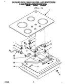 Burner box, gas valves, and switches