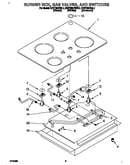 Burner box, gas valves, and switches