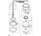 Roper RAL6245BL1 agitator, basket and tub diagram