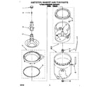 Roper RAB5133DW0 agitator, basket and tub diagram