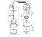 Whirlpool LLC7244BZ1 agitator, basket and tub diagram