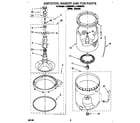 Whirlpool LLR8245BN1 agitator, basket and tub diagram