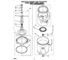 Whirlpool LLR8233BW1 agitator, basket and tub diagram