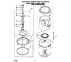 Whirlpool LLR6144BW1 agitator, basket and tub diagram