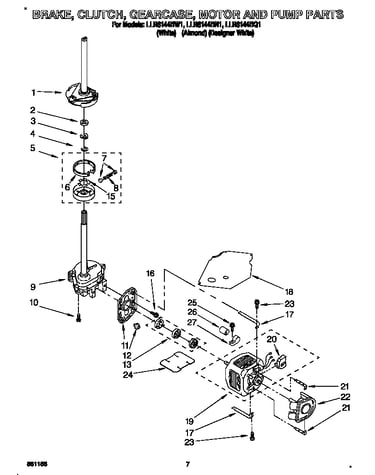 Brake, clutch, gearcase, motor and pump