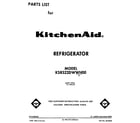 KitchenAid KSRS22DWAL00 front cover diagram