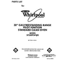 Whirlpool SF330PEWW0 front cover diagram