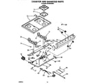 Whirlpool SF330PEWN0 cooktop and manifold diagram