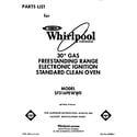 Whirlpool SF316PEWW0 front cover diagram