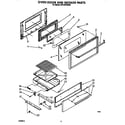 Whirlpool SF316PEWW0 oven door and broiler diagram