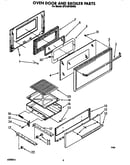 Oven door and broiler