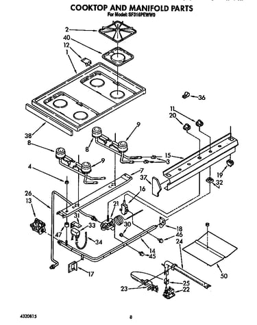 Cook top and manifold