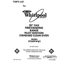Whirlpool SF330PEWW2 front cover diagram