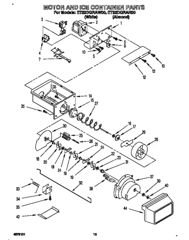 Motor and ice container