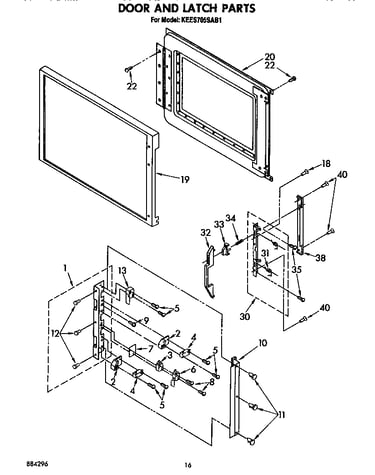 Door and latch