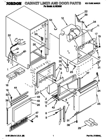 Cabinet liner and door