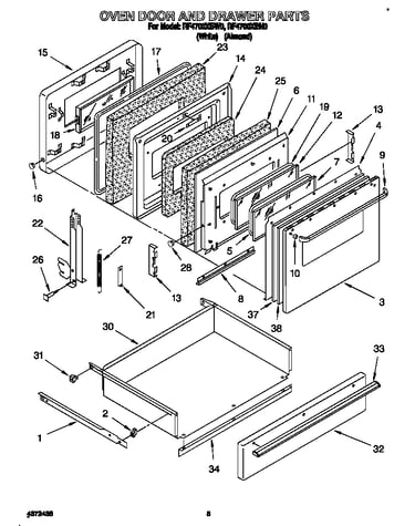 Oven door and drawer