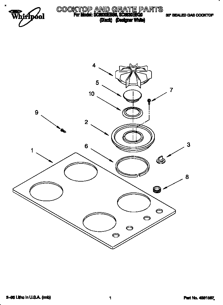 Cooktop and grate