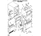 Whirlpool JVGC535W2 cabinet liner and door diagram