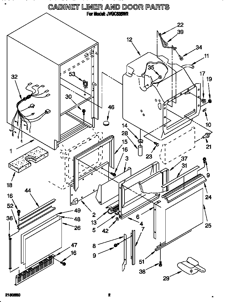 Cabinet liner and door