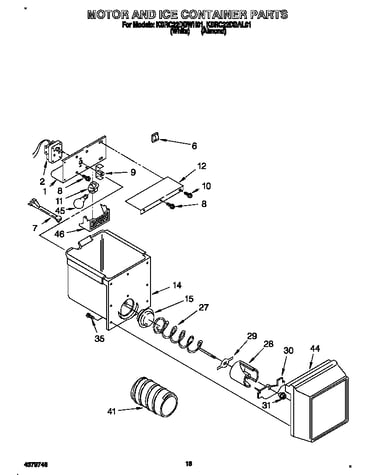 Motor and ice container