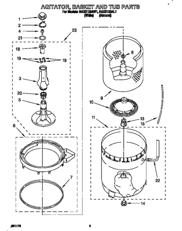 Agitator, basket and tub