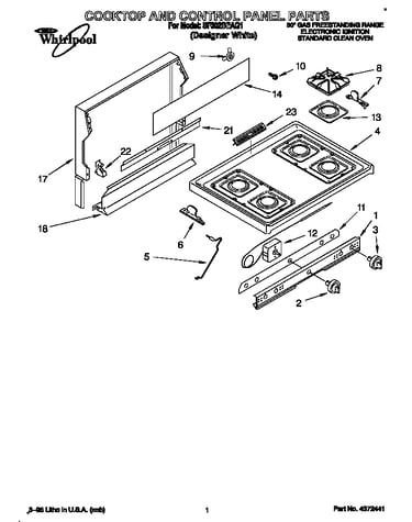 Cooktop and control panel