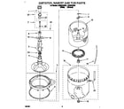 Whirlpool LSR8244BW2 agitator, basket and tub diagram