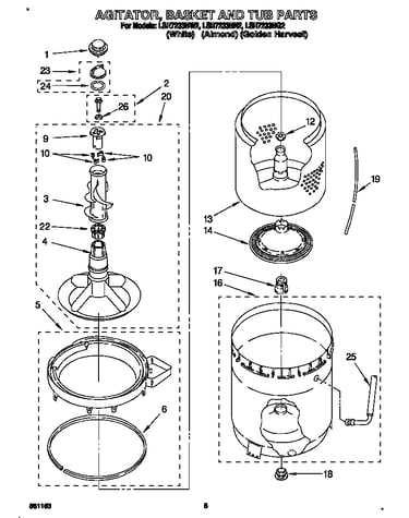 Agitator, basket and tub